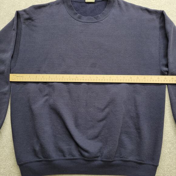 Vintage 90s Lee Blank Navy Blue Midweight Sweatshirt Made USA Men’s Small 26x23 - Picture 4 of 6